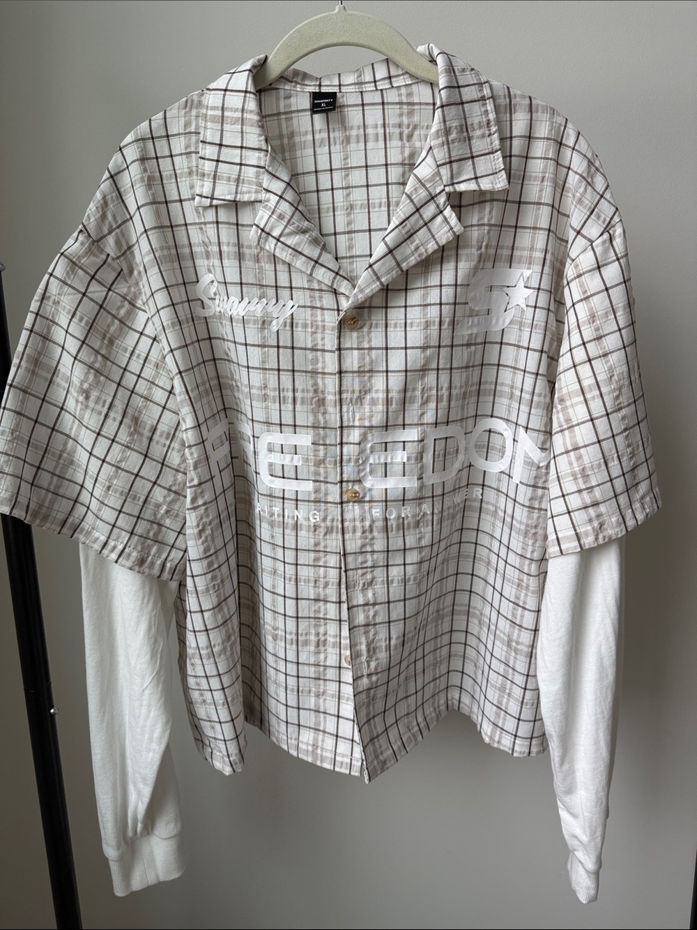 Manfinity  Plaid Button-Up with attached Long Sleeves
